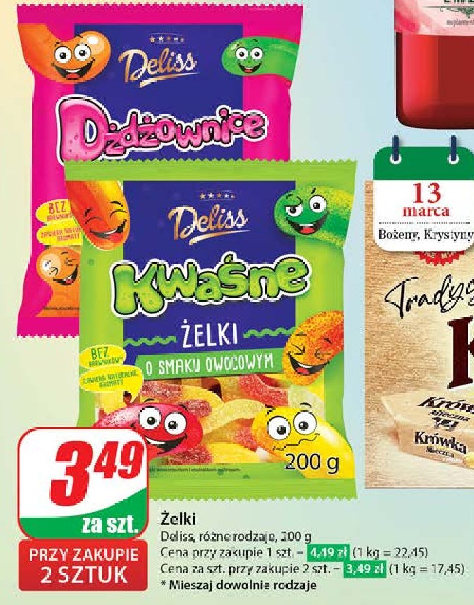 Żelki kwaśne Deliss promocja w Dino