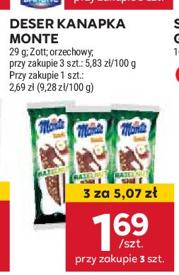 Baton orzechowy Zott monte snack promocja w Stokrotka