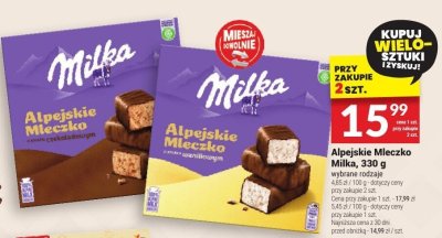 Alpejskie Mleczko Milka, 330 g, wybrane rodzaje promocja w Twój Market