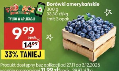 Borówki amerykańskie promocja w Delikatesy Centrum