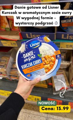 Danie gotowe kurczak curry w sosie czerwonym z ryżem promocja w Kaufland