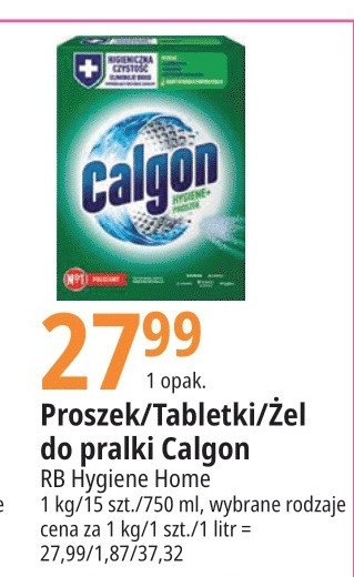 Tabletki zmiękczające wodę przeciw kamieniowi Calgon hygiene+ promocja