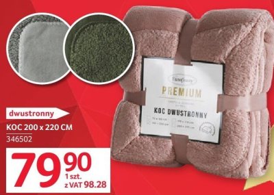 Koc dwustronny premium 200x220 cm promocja w Selgros