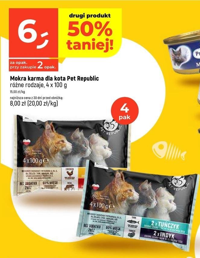 Karma dla kota tuńczyk + indyk Pet republic promocja