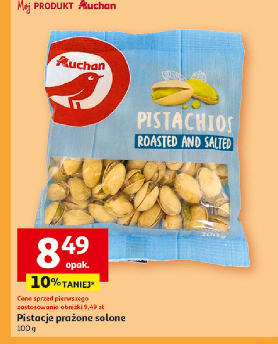 Pistacje prażone solone Auchan promocja w Auchan