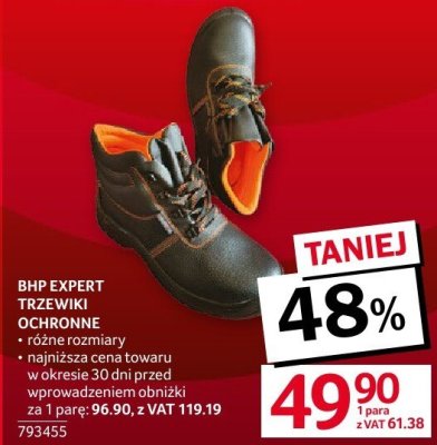 Buty ochronne BHP EXPERT TRZEWIKI OCHRONNE promocja w Selgros