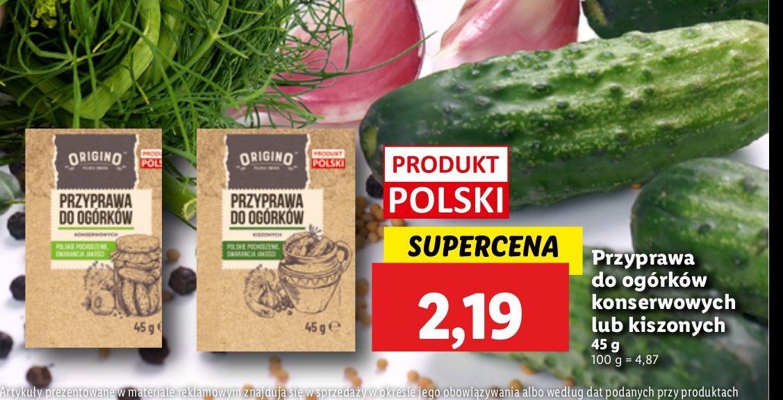 Przyprawa do ogórków kiszonych ORIGINO promocja w Lidl