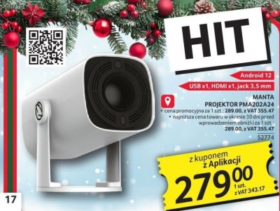 Projektor PMA202A24 Manta 52774 promocja w Selgros