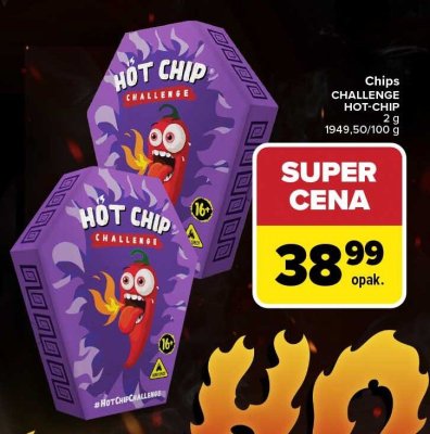 Chipsy Challenge Hot-Chip 2 g promocja w Carrefour