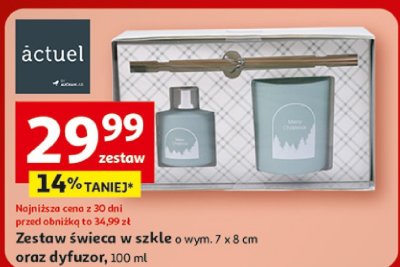 Zestaw świeca w szkle o wym. 7 x 8 cm oraz dyfuzor, 100 ml promocja w Auchan