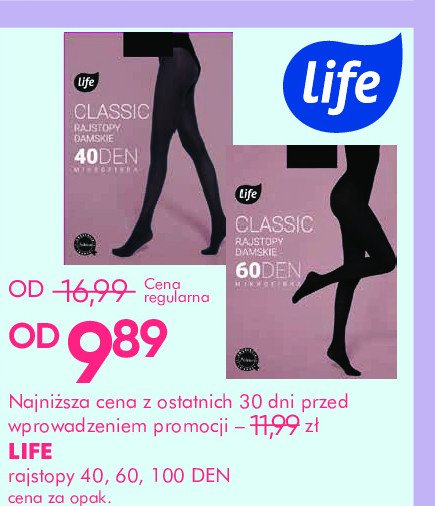 Rajstopy damskie classic 40 den nero Life (super-pharm) promocja w Super-Pharm