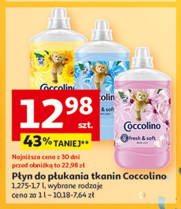 Płyn do płukania silk lily Coccolino fresh & soft promocja