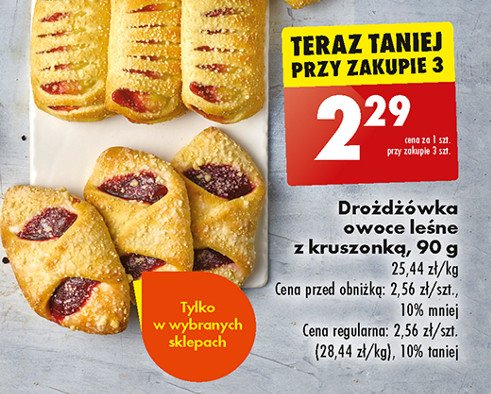 Drożdżówka owoce leśne z kruszonką promocja