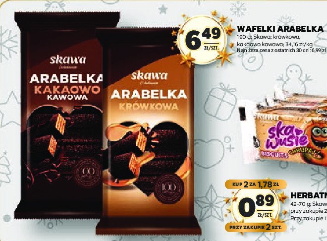 Wafle arabeska krówkowe Skawa promocja w Stokrotka