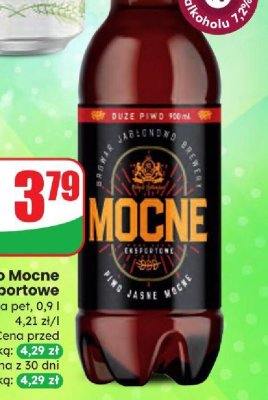 Piwo Mocne Eksportowe butelka pet 0,9l promocja w Dino