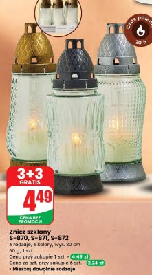 Znicz szklany S-870, S-871, S-872 promocja w Dino