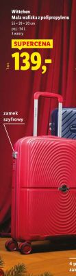 Walizka mała z polipropylenu 55×39×20 cm 34L promocja w Lidl