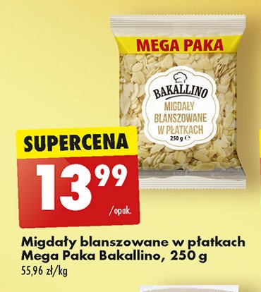 Migdały w płatkach Bakallino promocja w Biedronka