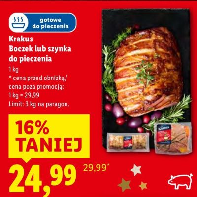 Boczek do pieczenia  promocja w Lidl