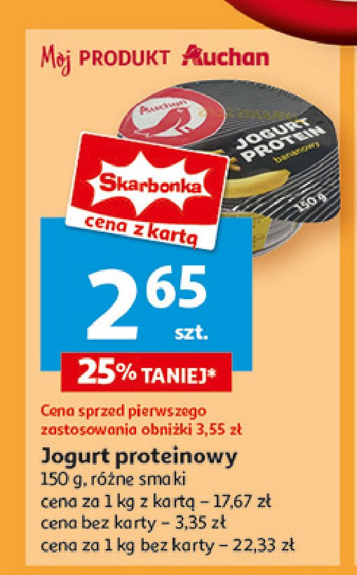 Jogurt proteinowy bananowy Auchan promocja