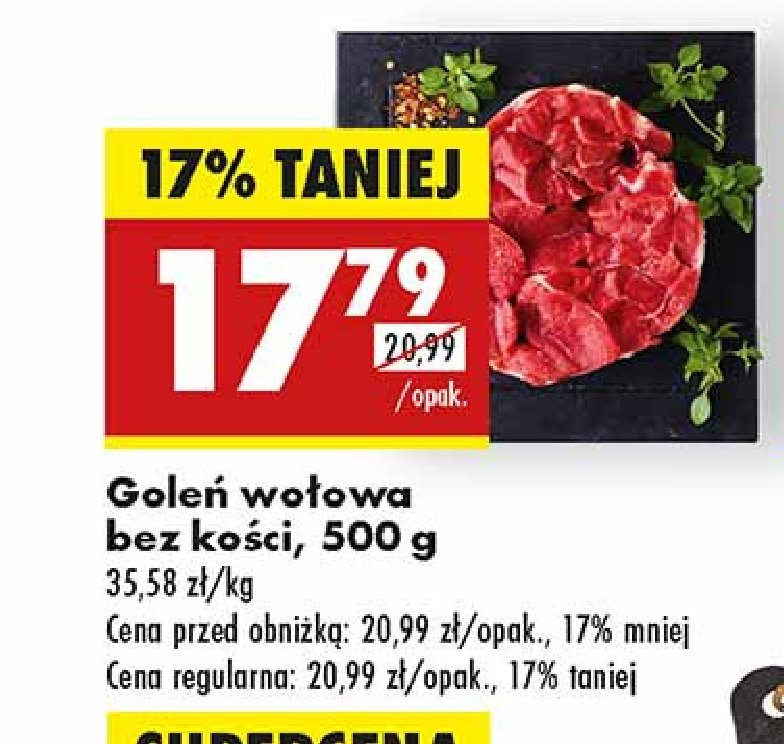 Goleń wołowa bez kości promocja w Biedronka