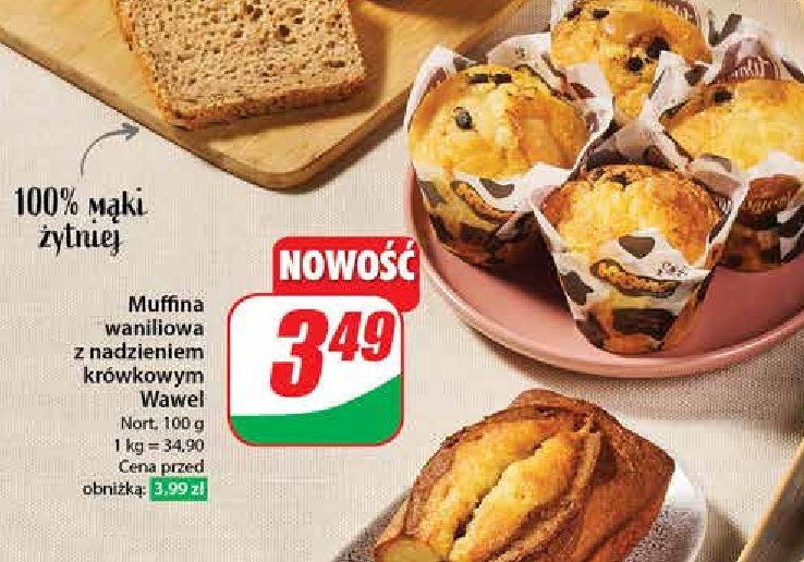 Muffinka waniliowa z nadzieniem karówkowym Nort promocja