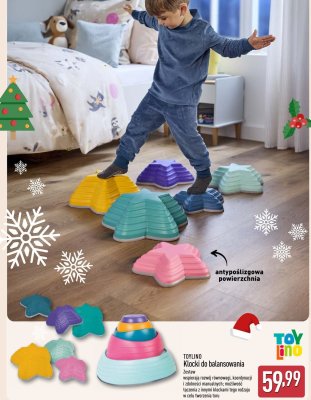 TOYLINO Klocki do balansowania - wspierają rozwój równowagi, koordynacji i zdeolności manualnych; możliwość łączenia z innymi klockami tego rodzaju w celu tworzenia toru promocja w Aldi