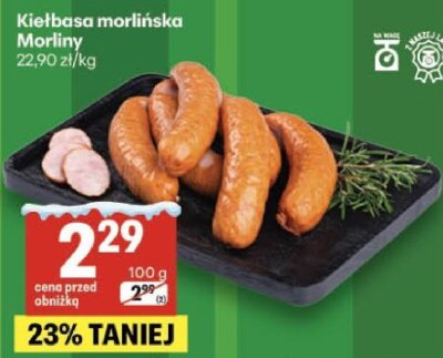 Kiełbasa morlińska Morliny 100g promocja w Delikatesy Centrum