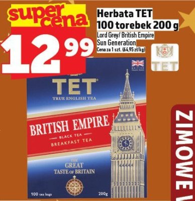 Herbata TET 100 torebek 200 g promocja w TOPAZ