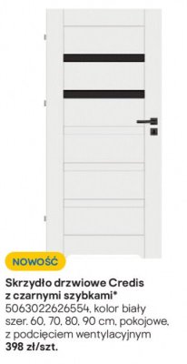 Skrzydło drzwiowe Credis z czarnymi szybkami biały promocja w Castorama