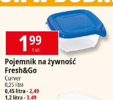 Pojemnik kwadratowy fresh go 250ml Curver promocja