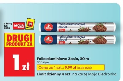 Folia aluminiowa Zosia, 30 m promocja w Biedronka