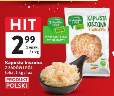 Kapusta kiszona z SADÓW I PÓL promocja w Intermarche