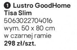 Lustro GoodHome Tisa Slim promocja w Castorama