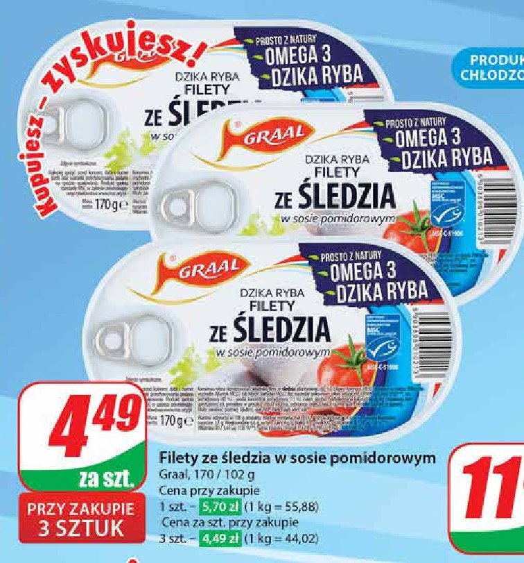 Filety ze śledzia w pomidorach Graal promocja