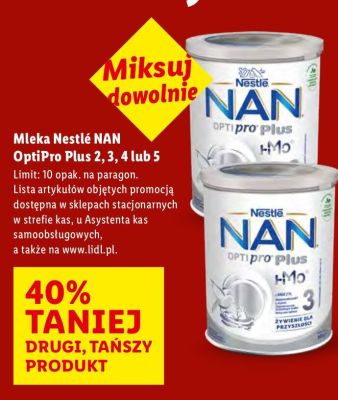 Mleko Nestlé NAN OptiPro Plus 2, 3, 4 lub 5 promocja w Lidl