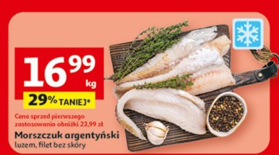 Morszczuk argentyński luzem, filet bez skóry promocja w Auchan