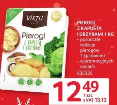 Pierogi z kapustą i grzybami Virtu 1 kg promocja w Selgros