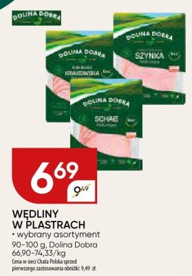 Wędliny w plastrach - wybrany asortyment promocja w Chata Polska