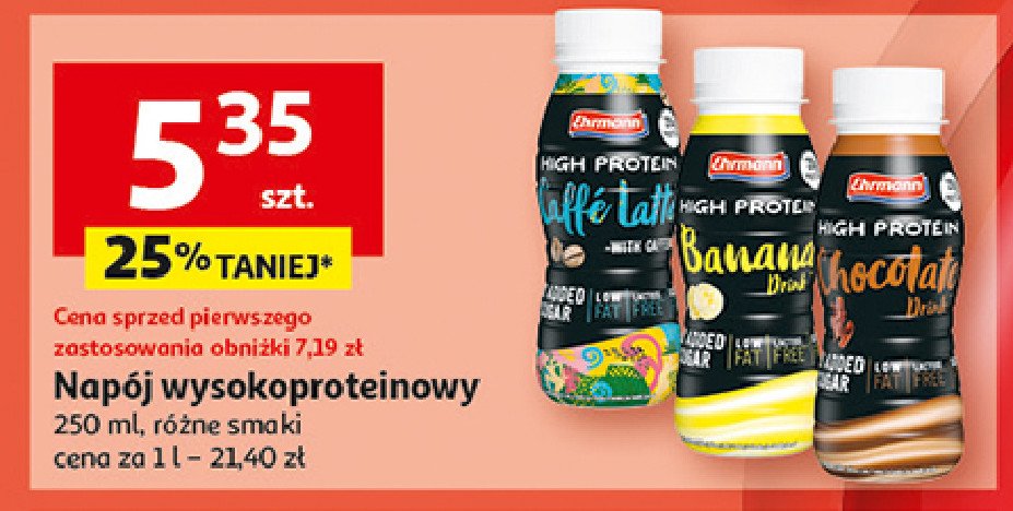 Napój caffe latte Ehrmann high protein promocja