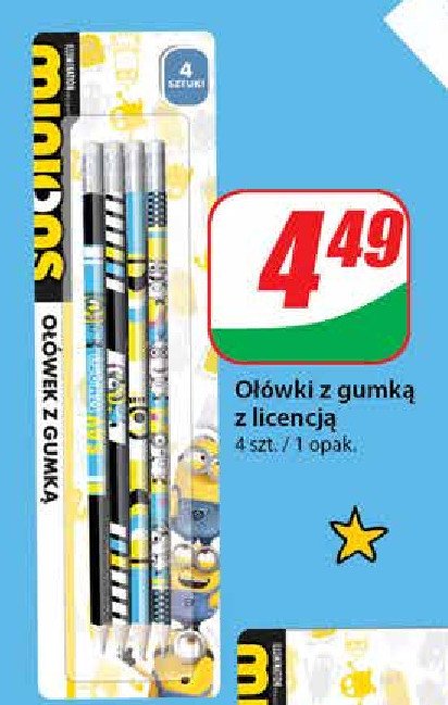 Ołówek z gumką minionki promocja