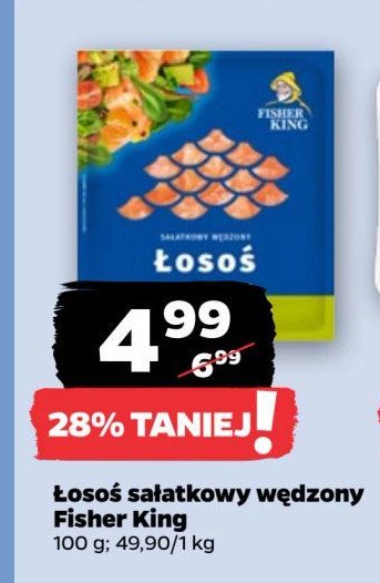 Łosoś sałatkowy wędzony Fisher king promocja w Netto