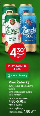Piwo Żatecký Nealko 0,0% promocja w Żabka