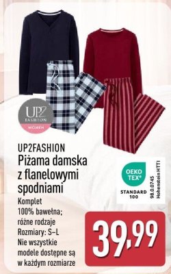 Piżama damska z flanelowymi spodniami, różne rodzaje UP2FASHION promocja w Aldi