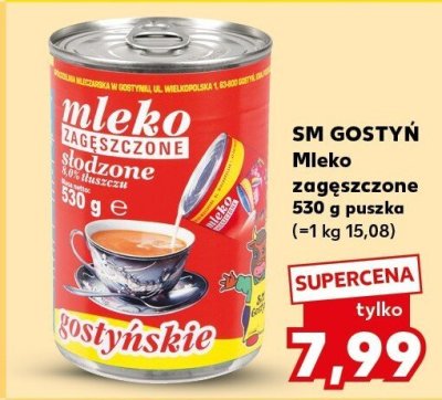 Mleko SM Gostyń mleko zagęszczone 8% 530g promocja w Kaufland