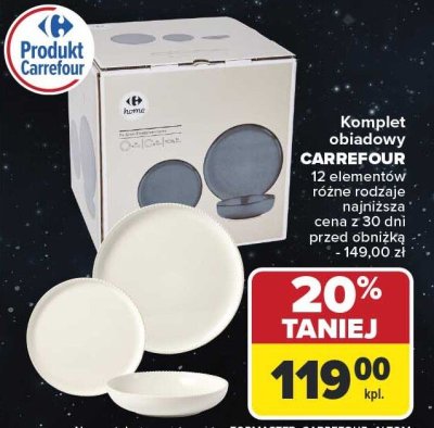 Komplet obiadowy, 12 elementów, różne rodzaje promocja w Carrefour