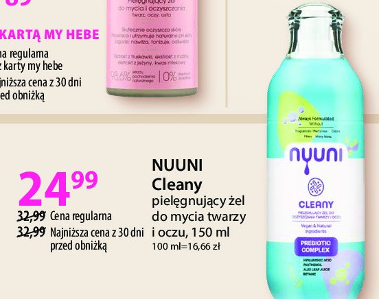 Żel do mycia twarzy i oczu Nuuni cleany promocja