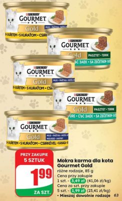 Mokra karma dla kota Gourmet Gold pasztet promocja w Dino