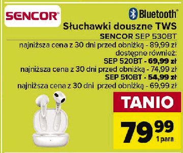 Słuchawki tws 520 bt Sencor promocja w Carrefour