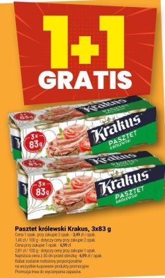 Pasztet Pasztet królewski Krakus, 3x83 g promocja w Twój Market